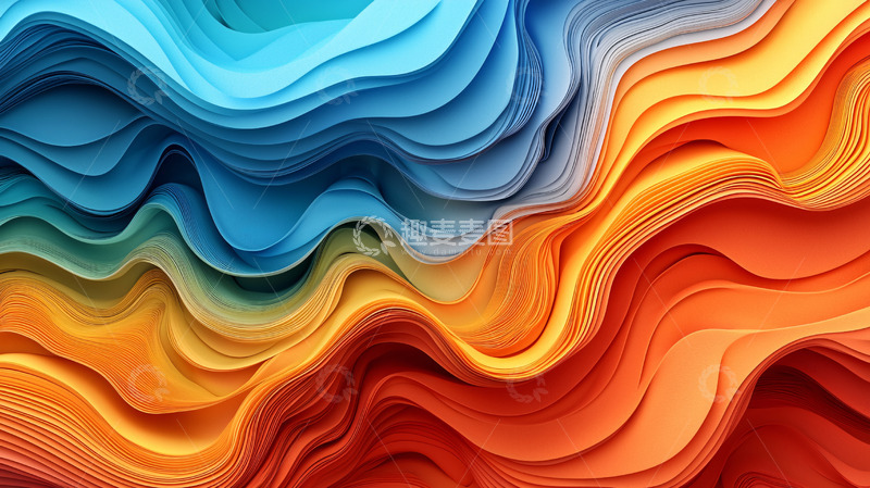 高清大图下载【趣麦麦图】抽象色彩流体背景