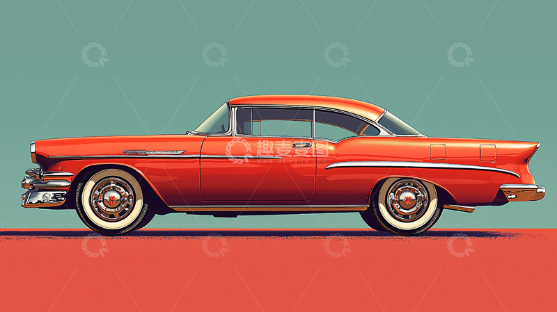 高清大图下载【趣麦麦图】复古老爷车侧视图