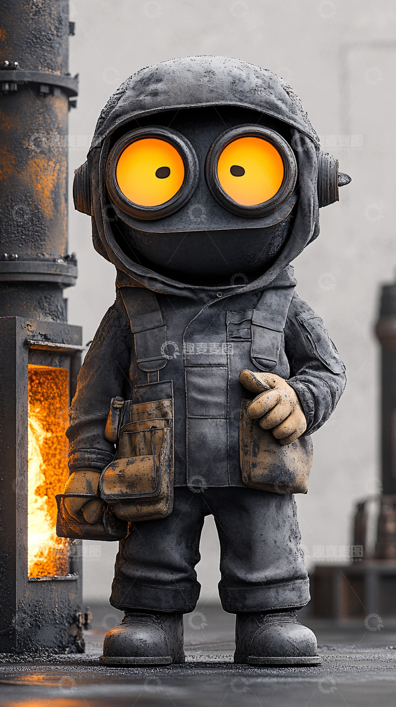 高清大图下载【趣麦麦图】工业风机器人