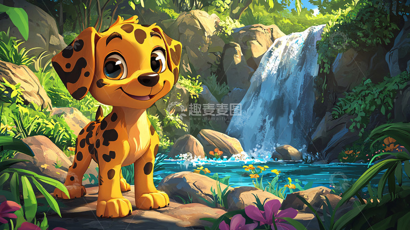 高清大图下载【趣麦麦图】卡通小狗