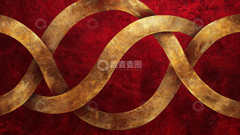 高清大图下载【趣麦麦图】金色纹理红底