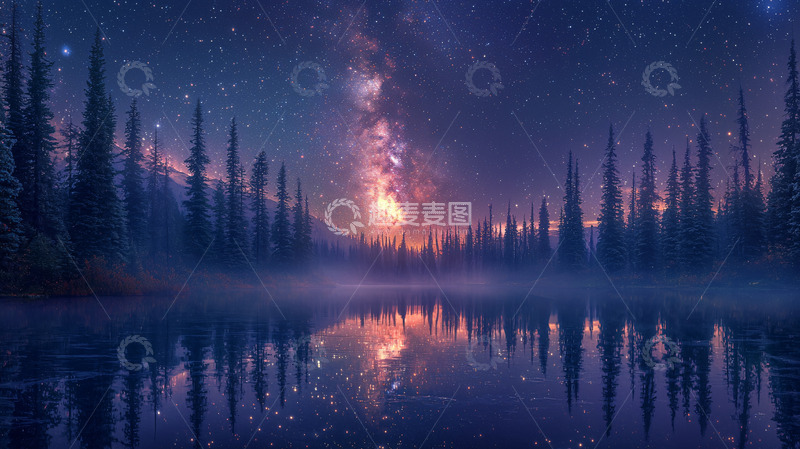 高清大图下载【趣麦麦图】星空倒影