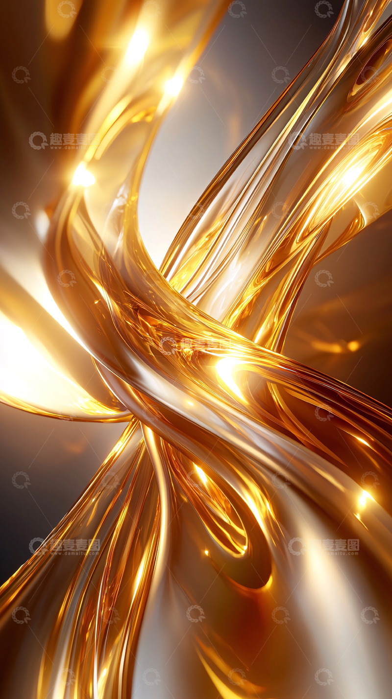 高清大图下载【趣麦麦图】流动的金色金属