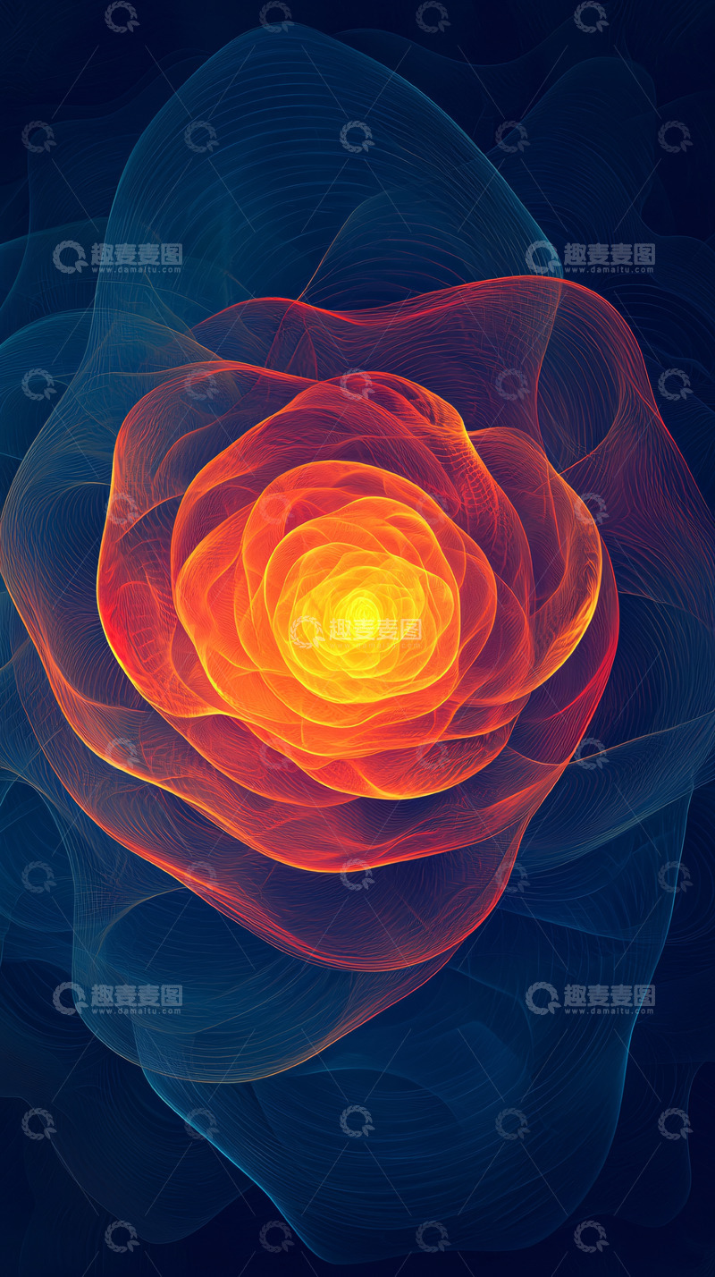 高清大图下载【趣麦麦图】抽象火焰玫瑰