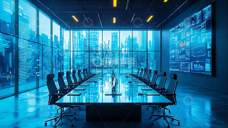 高清大图下载【趣麦麦图】现代化科技感会议室