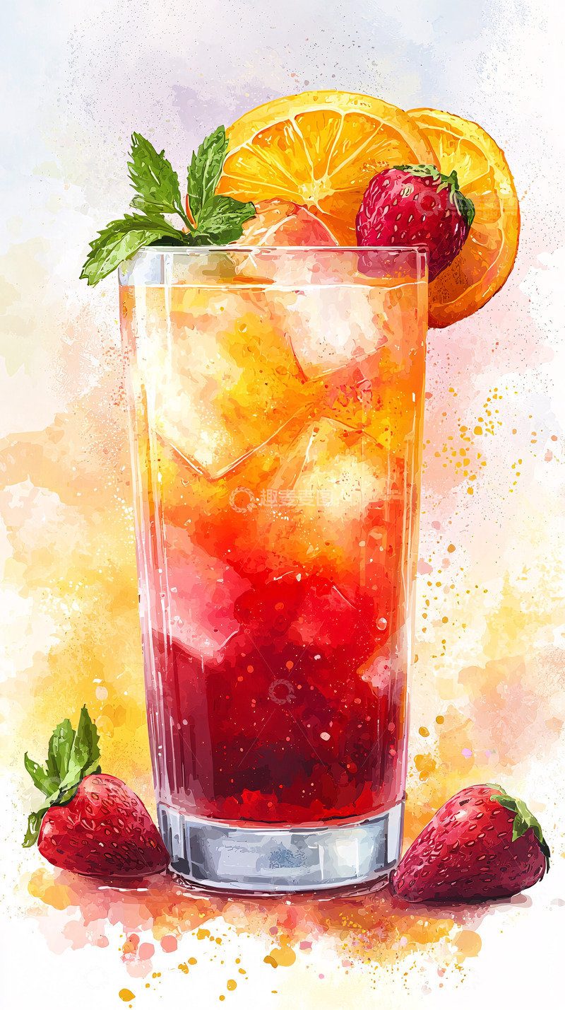高清大图下载【趣麦麦图】水彩手绘饮品