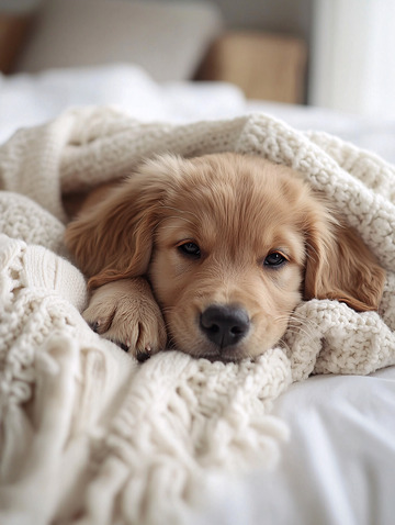 金毛幼犬毛毯被窝