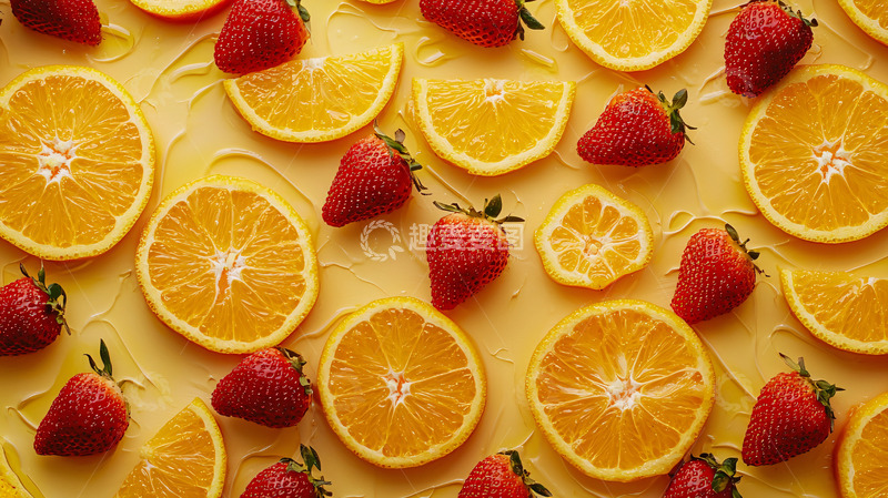 高清大图下载【趣麦麦图】草莓橙子背景