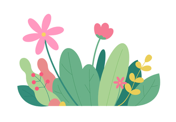 扁平风植物花丛