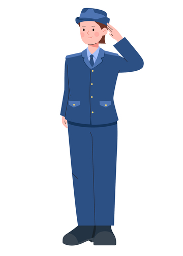 扁平风警察人物插画