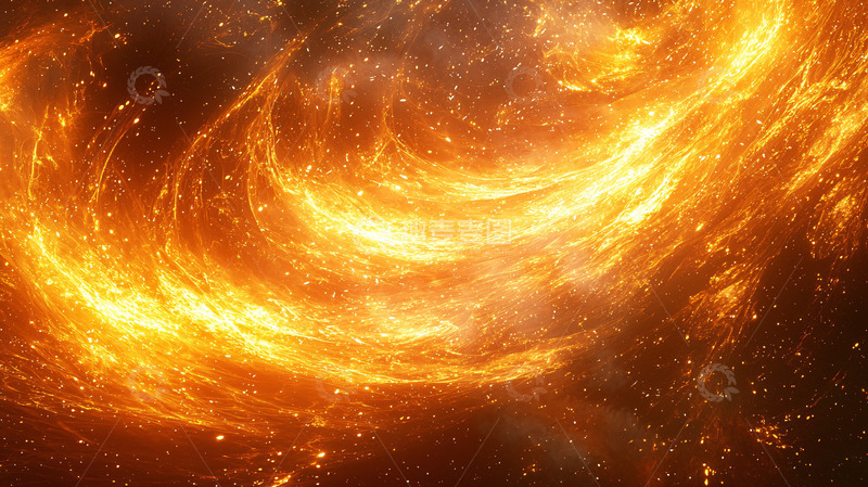 高清大图下载【趣麦麦图】金色漩涡星云背景