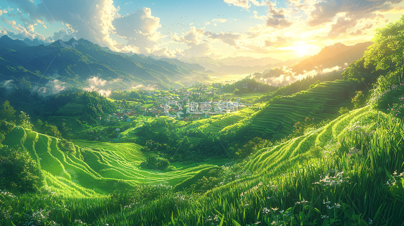 高清大图下载【趣麦麦图】梯田