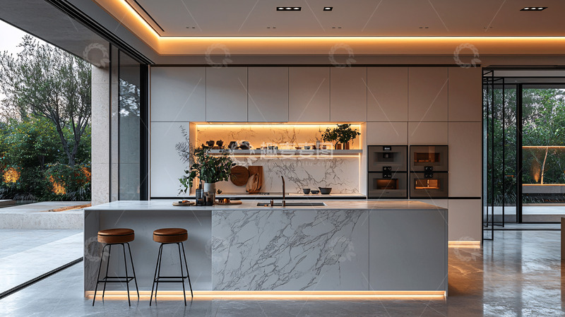高清大图下载【趣麦麦图】现代简约开放式厨房