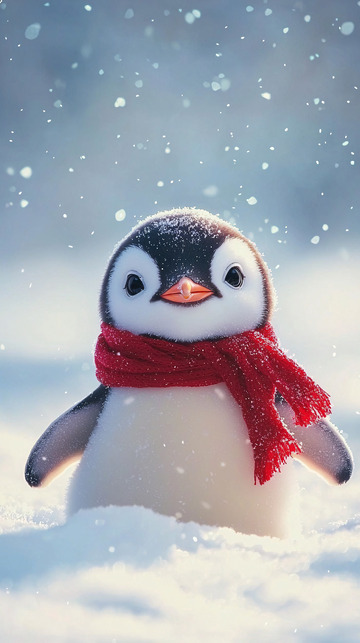 戴围巾的小企鹅