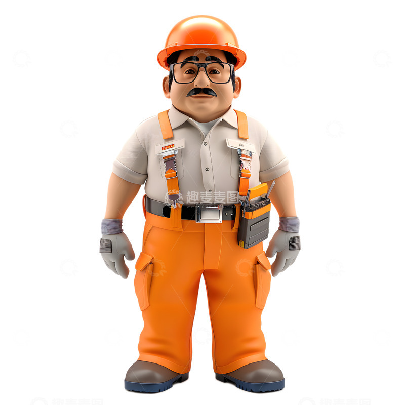 高清大图下载【趣麦麦图】劳动节工人安全施工生产工地人物插图11