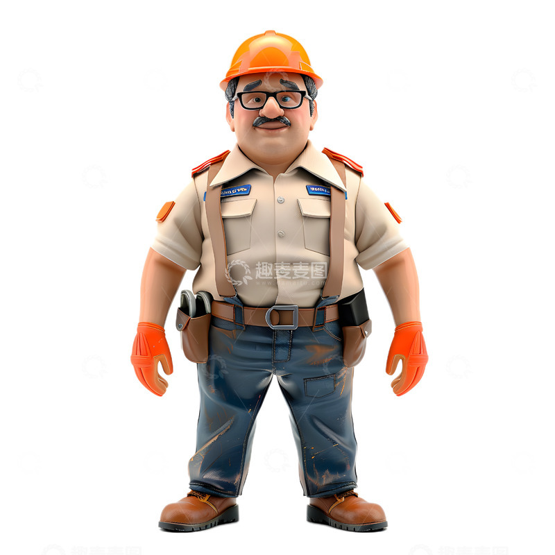 高清大图下载【趣麦麦图】劳动节工人安全施工生产工地人物插图1