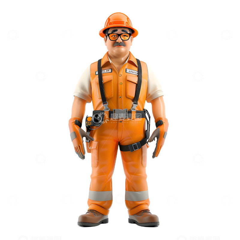 高清大图下载【趣麦麦图】劳动节工人安全施工生产工地人物插图10
