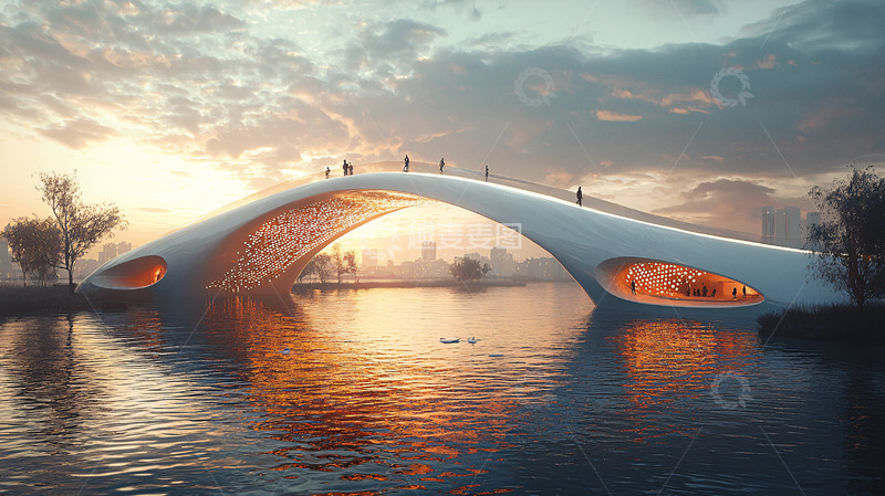 高清大图下载【趣麦麦图】未来感桥梁设计