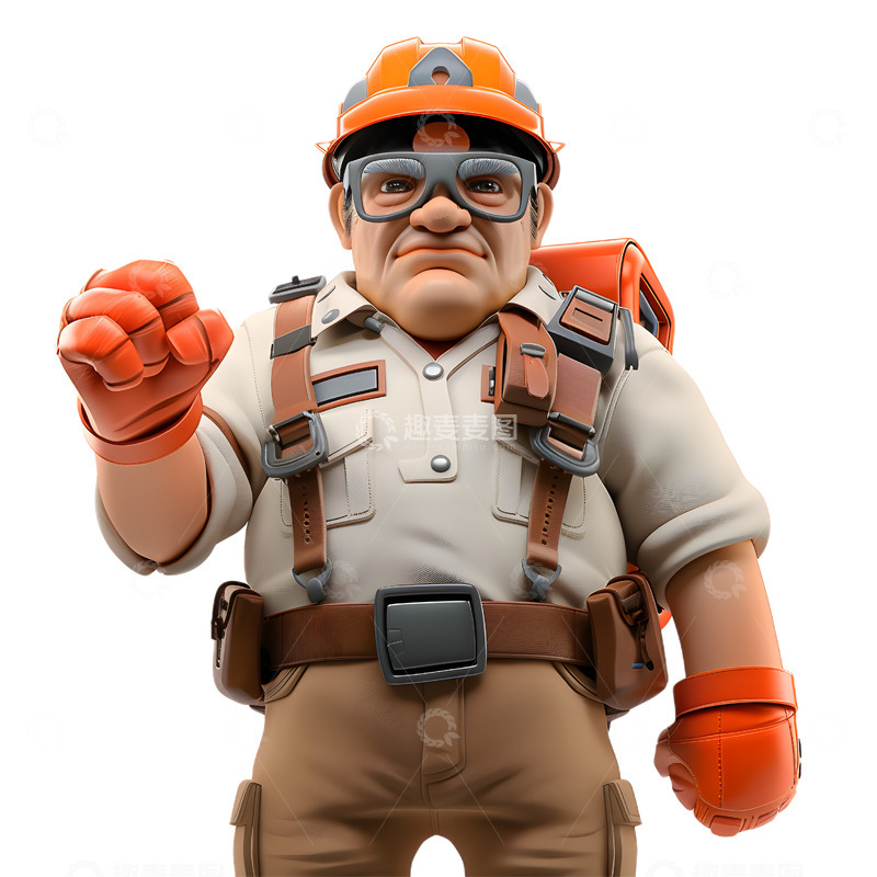 高清大图下载【趣麦麦图】劳动节工人安全施工生产工地人物插图32