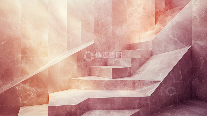 高清大图下载【趣麦麦图】抽象粉色阶梯