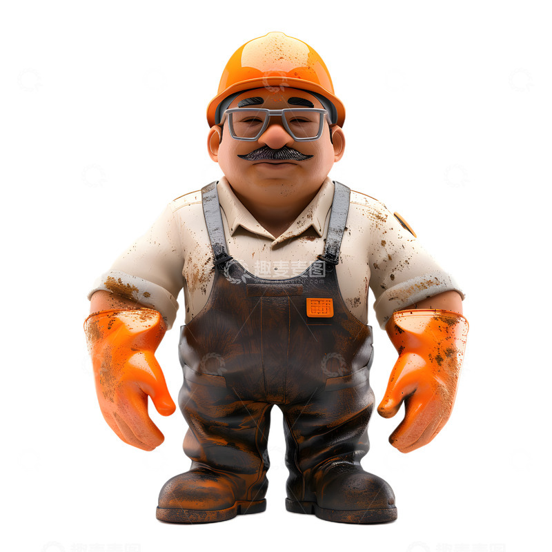 高清大图下载【趣麦麦图】劳动节工人安全施工生产工地人物插图33