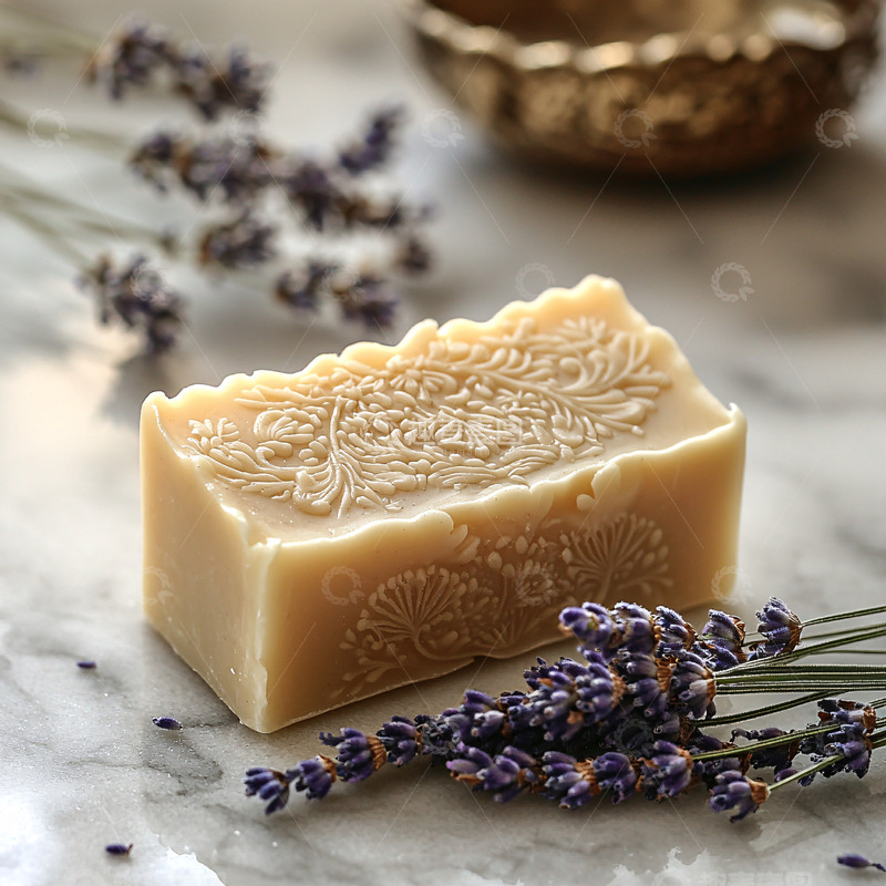 高清大图下载【趣麦麦图】手工皂与薰衣草特写