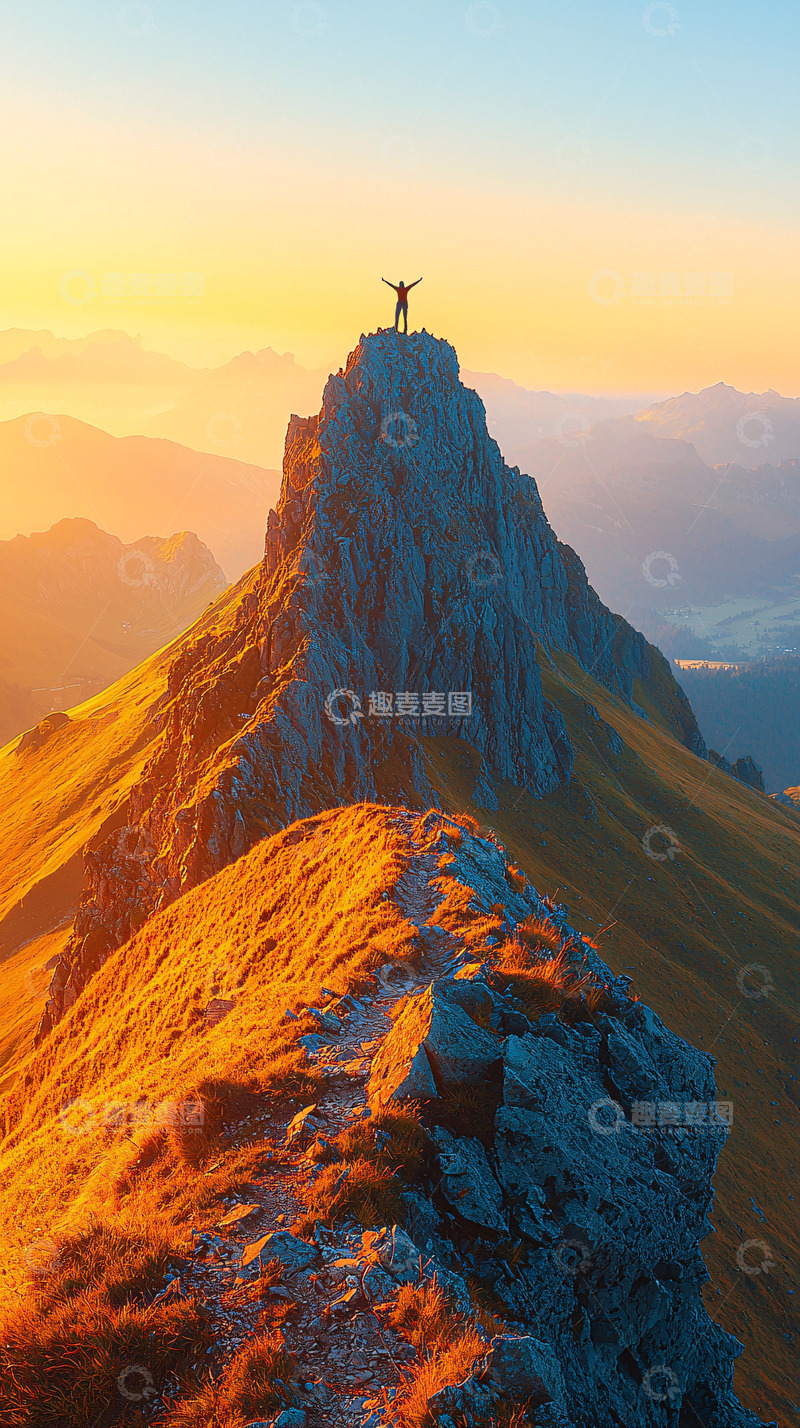 高清大图下载【趣麦麦图】山顶日出