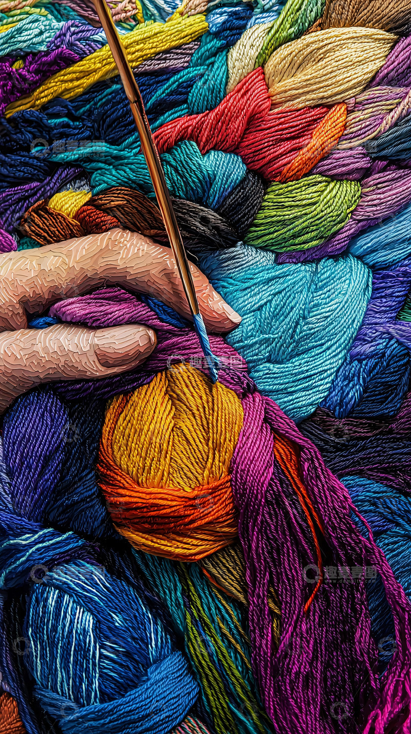 高清大图下载【趣麦麦图】彩色线团