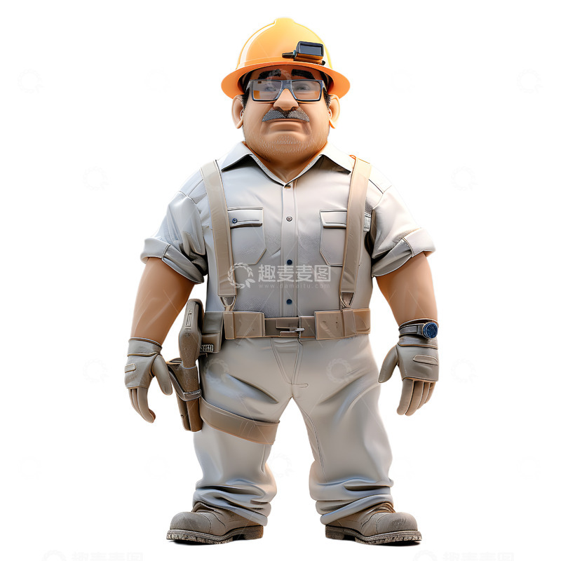 高清大图下载【趣麦麦图】劳动节工人安全施工生产工地人物插图28