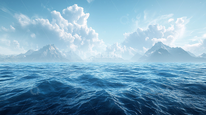 高清大图下载【趣麦麦图】波光粼粼的海面