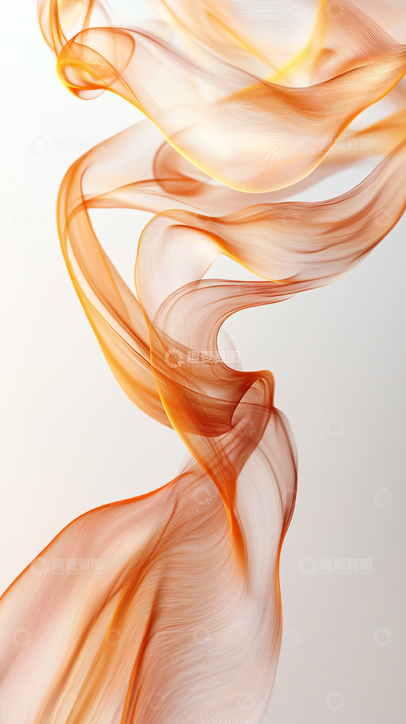 高清大图下载【趣麦麦图】飘逸的橙色丝绸
