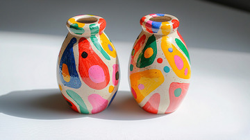 手绘彩色陶瓷花瓶