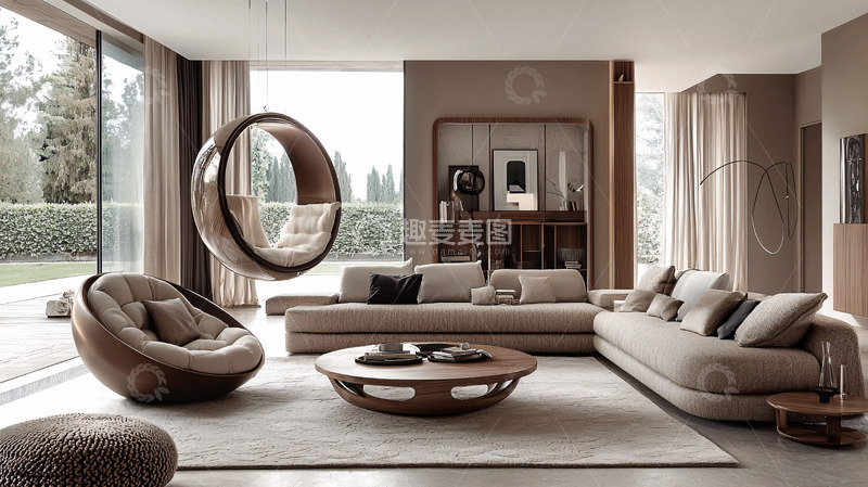 高清大图下载【趣麦麦图】现代轻奢客厅家居