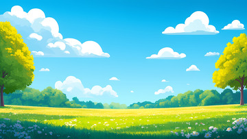 创意卡通手绘春天风景插画6