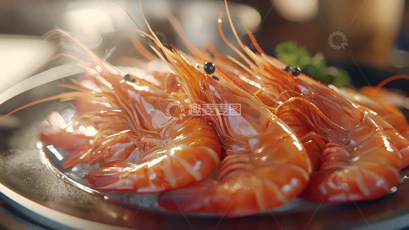 高清大图下载【趣麦麦图】清蒸可口大虾图片
