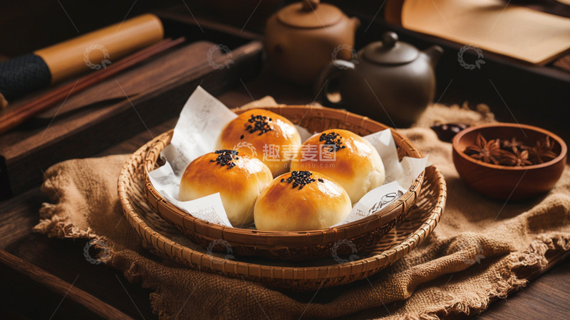 高清大图下载【趣麦麦图】美味的中秋月饼