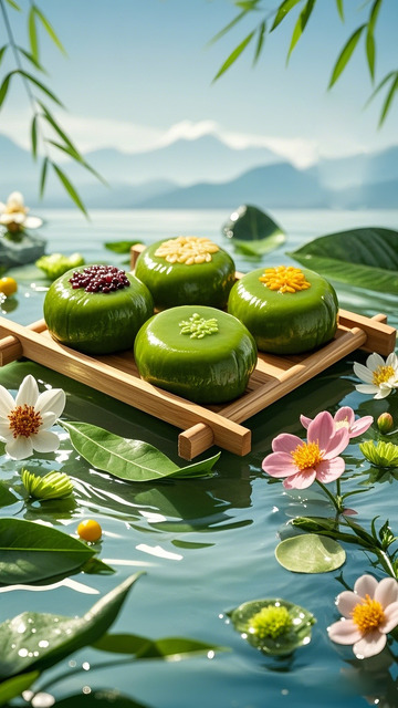 清明节青团摄影图