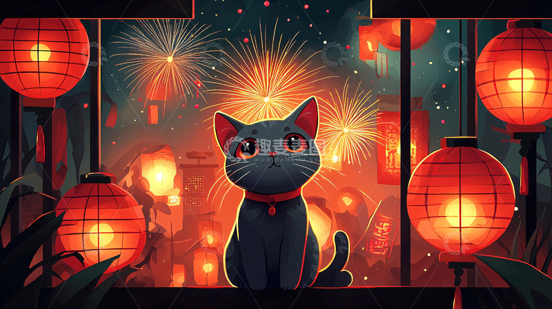 高清大图下载【趣麦麦图】黑猫