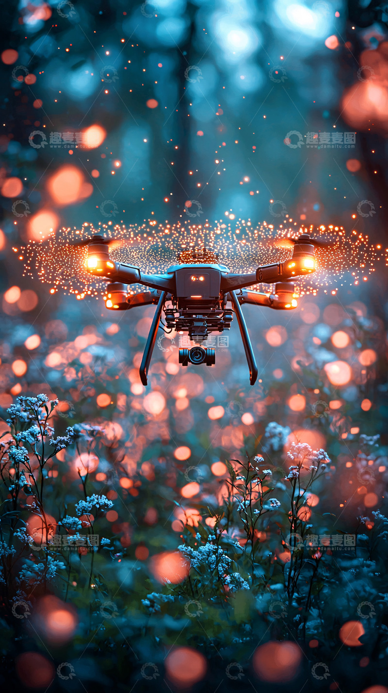 高清大图下载【趣麦麦图】梦幻森林无人机