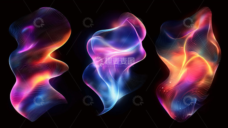 高清大图下载【趣麦麦图】绚丽光影流体