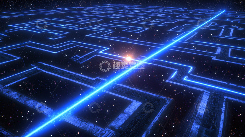 高清大图下载【趣麦麦图】数字世界光线迷宫