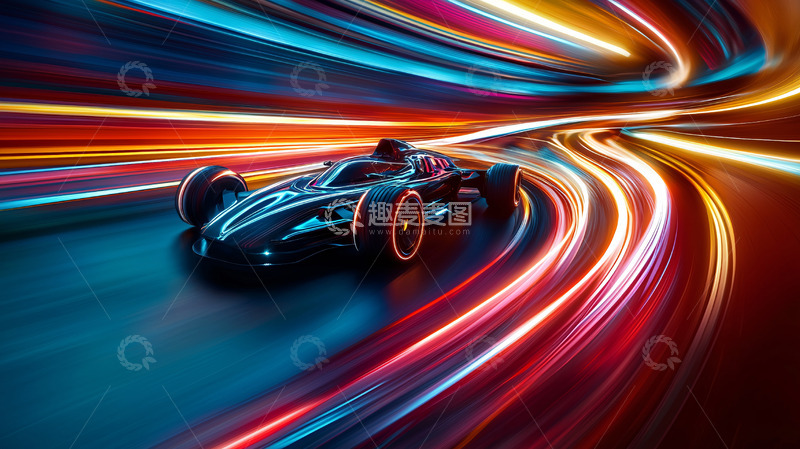 高清大图下载【趣麦麦图】赛车炫酷光影速度