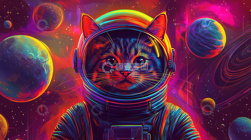 高清大图下载【趣麦麦图】太空猫