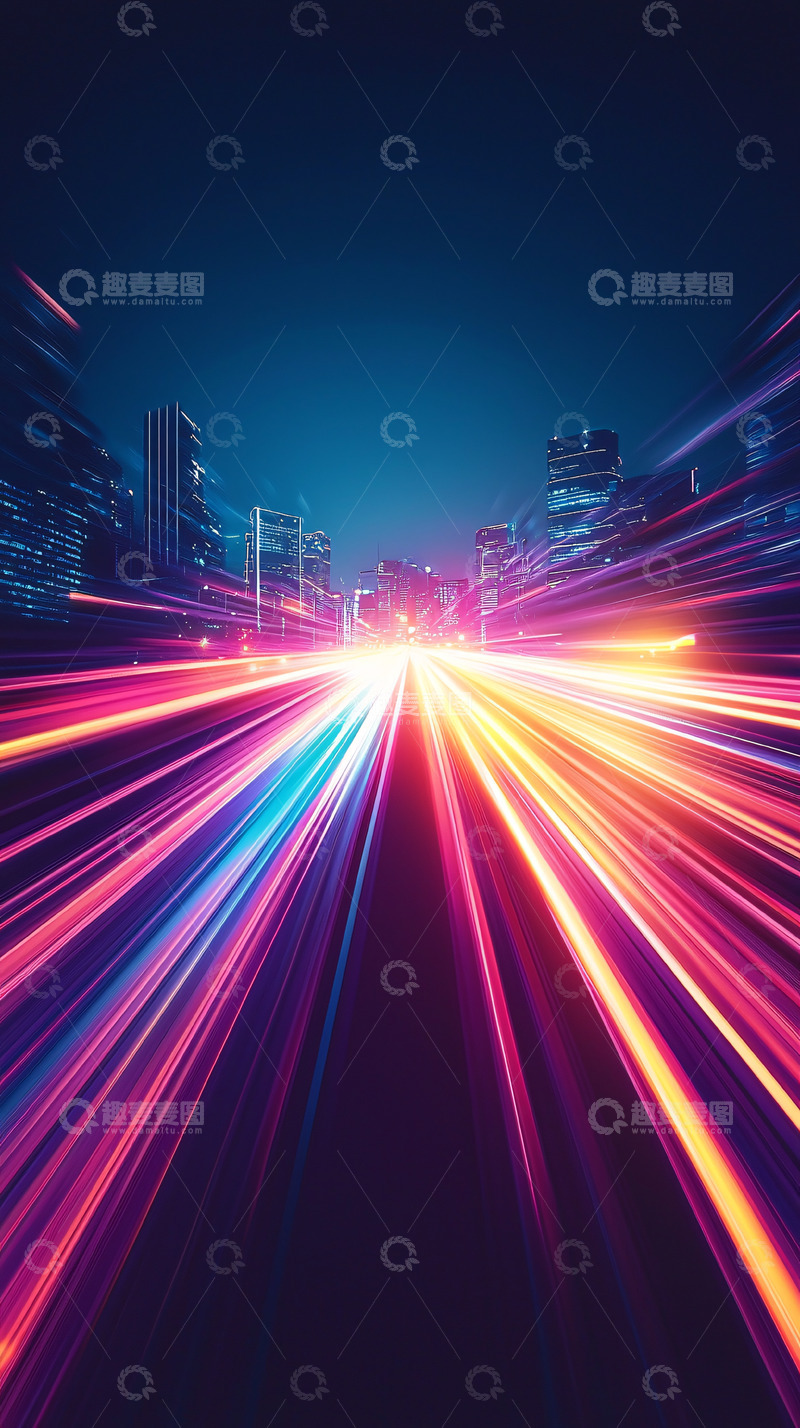 高清大图下载【趣麦麦图】城市夜景光轨