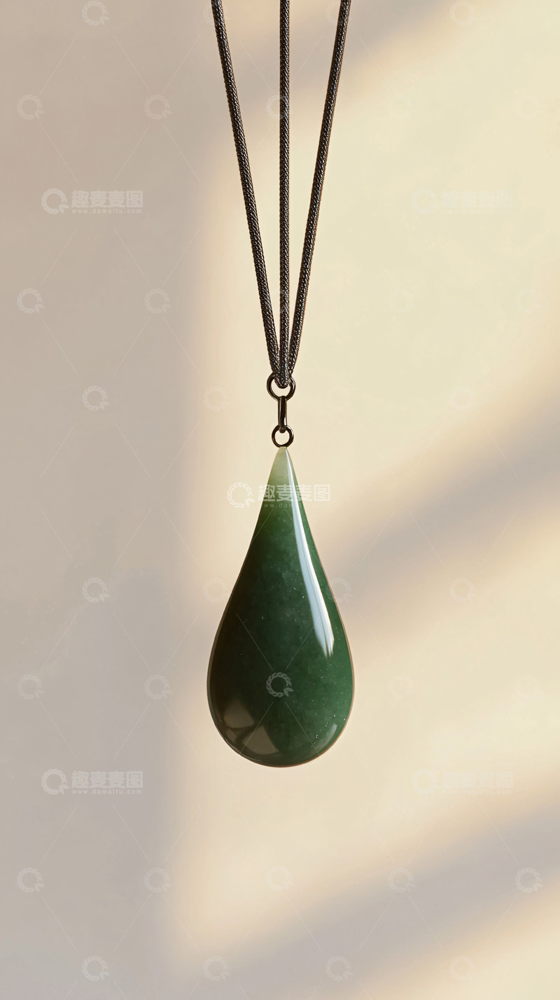 高清大图下载【趣麦麦图】极简风格绿玉髓吊坠