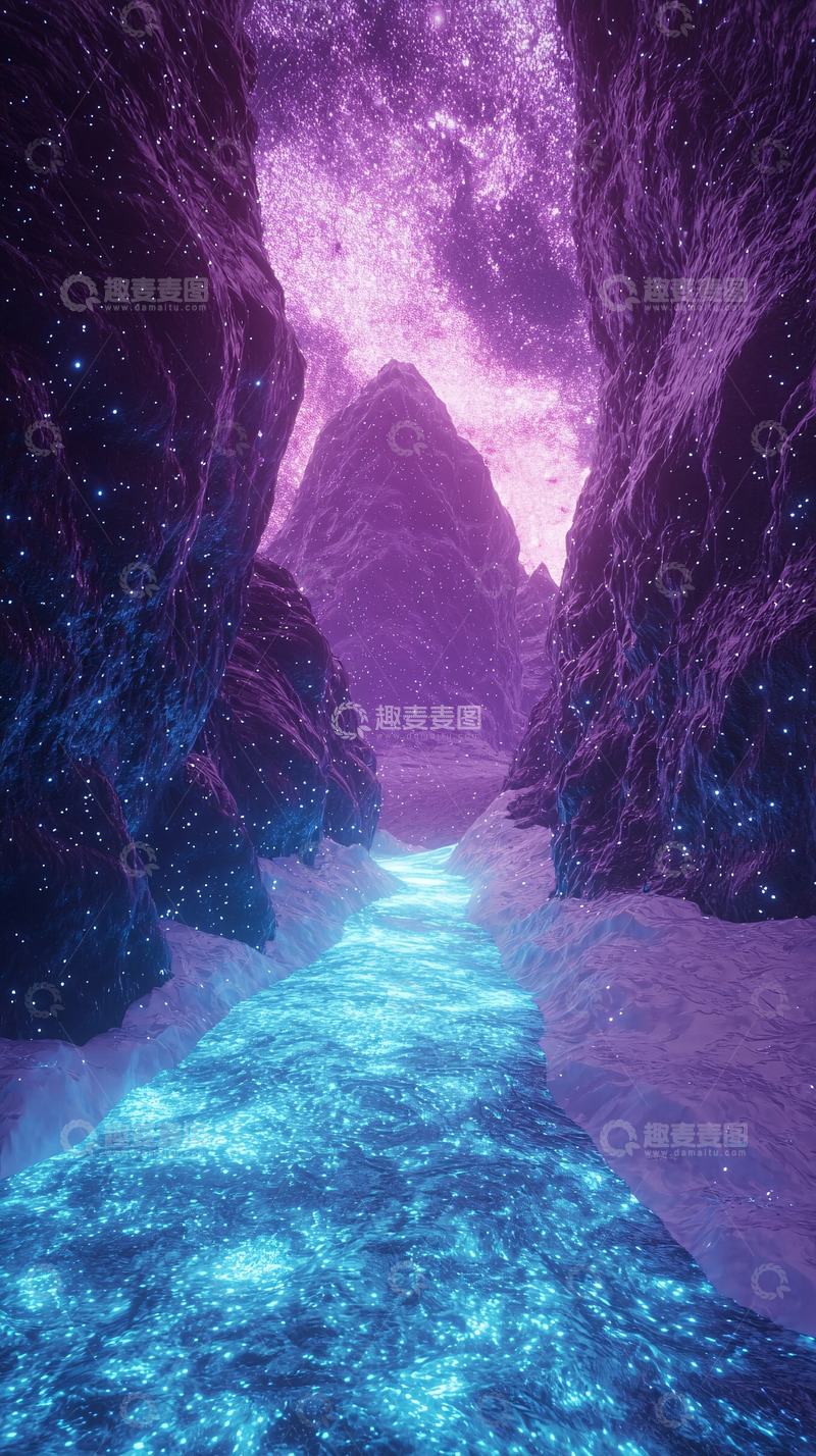 高清大图下载【趣麦麦图】紫色梦幻峡谷