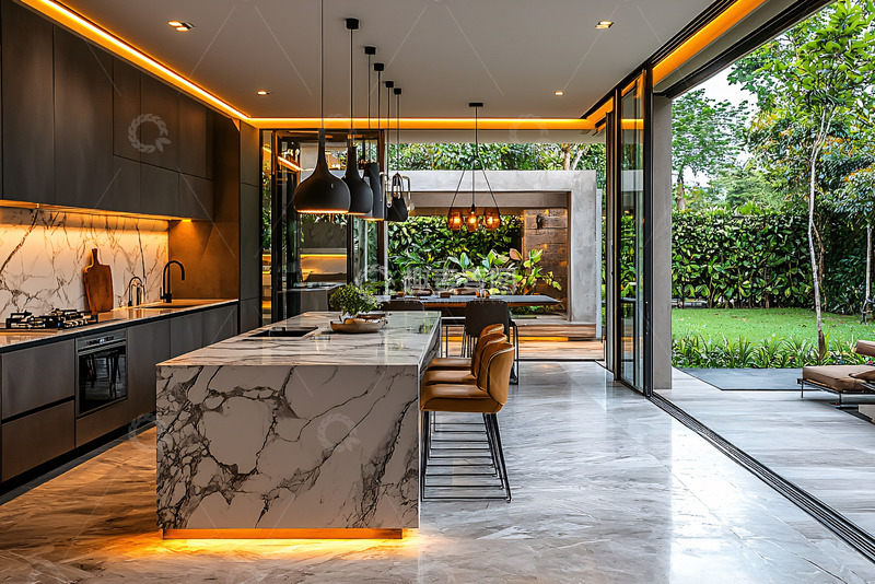 高清大图下载【趣麦麦图】现代极简风格厨房