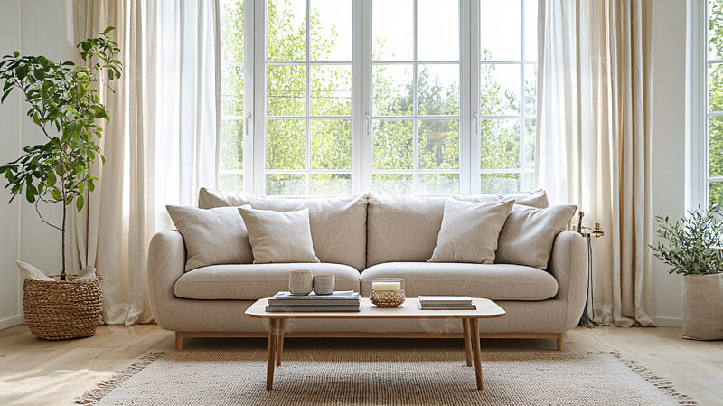 高清大图下载【趣麦麦图】简约客厅布艺沙发