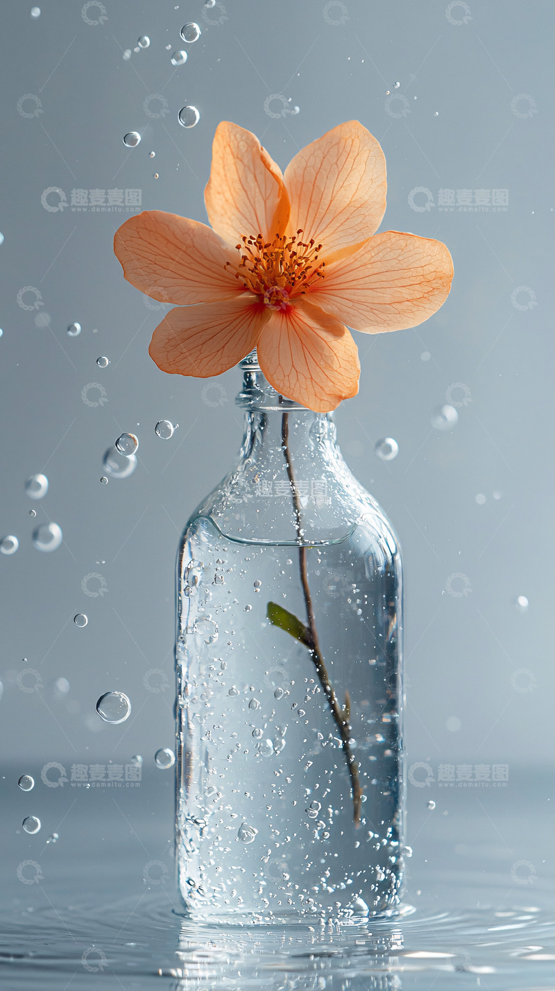 高清大图下载【趣麦麦图】单朵花瓶插花