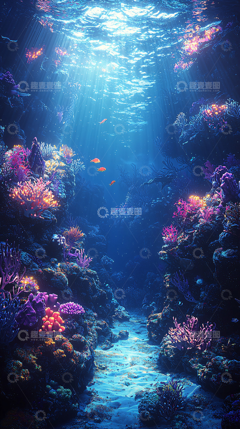 高清大图下载【趣麦麦图】水下珊瑚礁